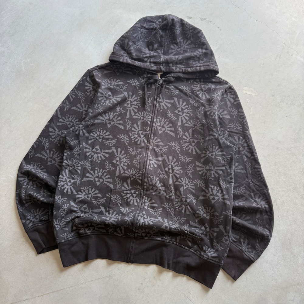 Vintage y2k Zelda AOP Zip Up Hoodie